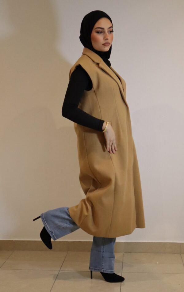 Manteau ZARA long sans manche - Beige
