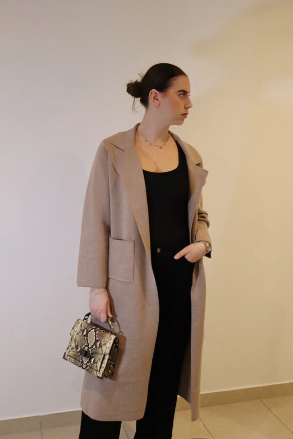 Gilet long AMIRA - Taupe – Image 2