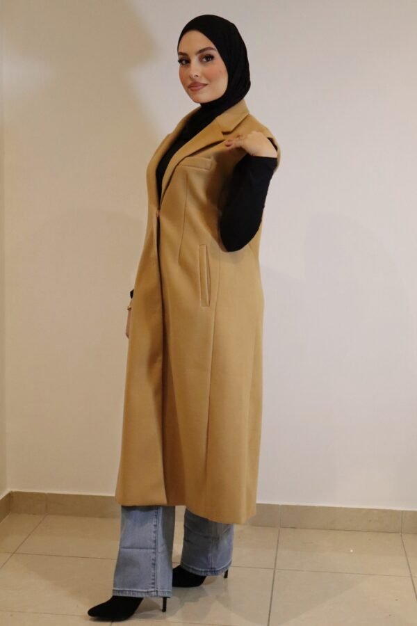 Manteau ZARA long sans manche - Beige – Image 2