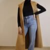 Manteau ZARA long sans manche - Beige – Image 3