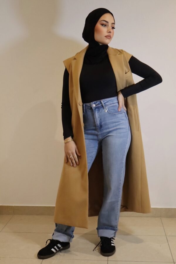 Manteau ZARA long sans manche - Beige – Image 3