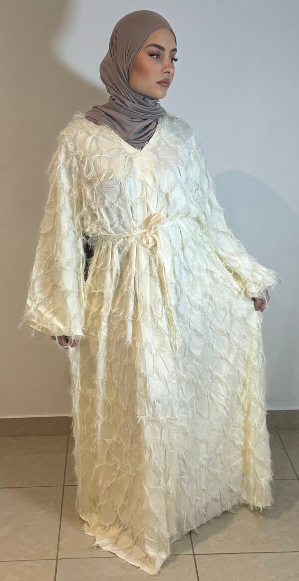 Robe Plume AUDREY - Crème – Image 3