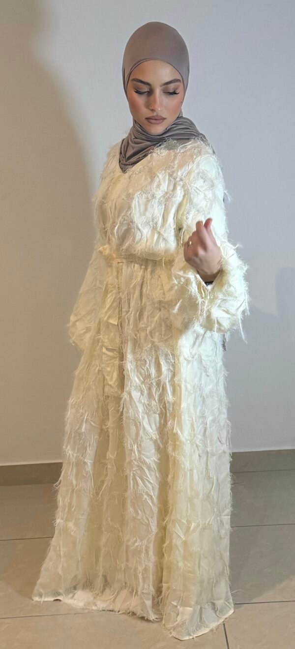 Robe Plume AUDREY - Crème – Image 4