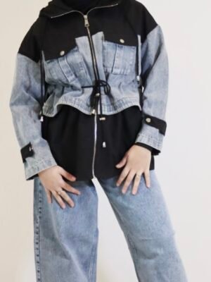 Veste coupe vent MARIANA -Jean Bleu et Noir