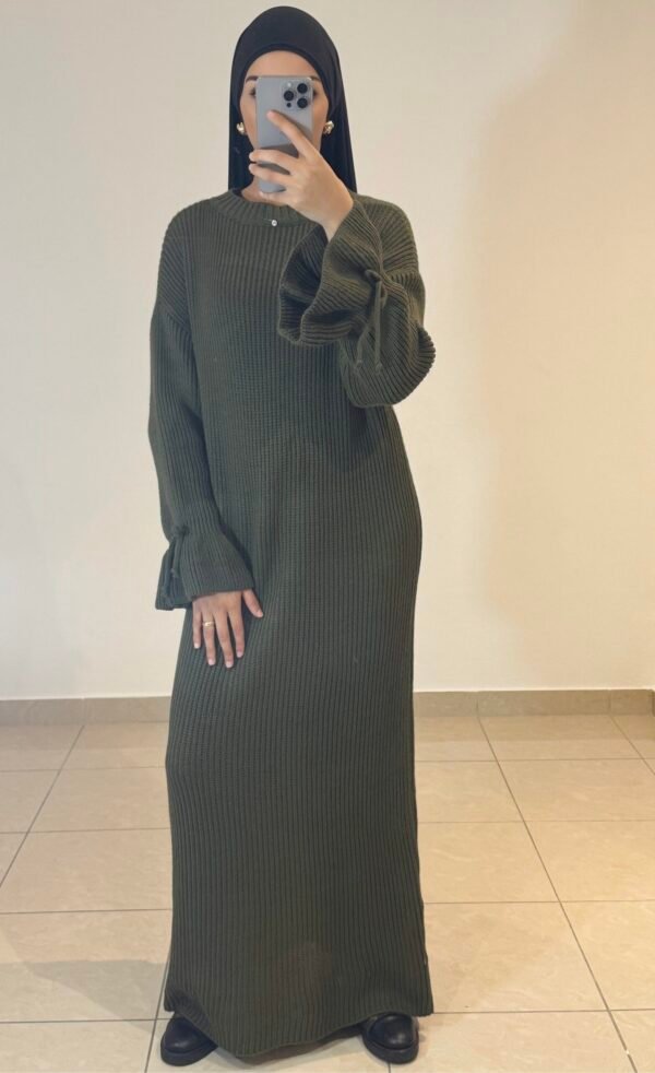 Robe PAPAYE Maxi en maille - Nœuds sur les manches – Image 2