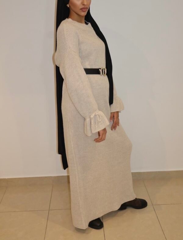 Robe PAPAYE Maxi en maille - Nœuds sur les manches – Image 3