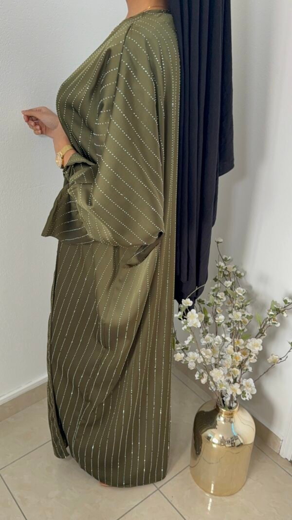 ABAYA NOUR - Vert kaki – Image 3